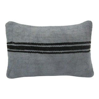 Handmade Gray Kilim Pillow Cover For Sale