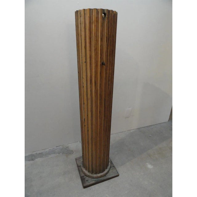 Rustic One-of-a-Kind Architectural Floor Lamp Crafted From Antique Fluted Oak Column For Sale - Image 3 of 10