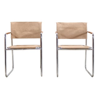 Amiral Chairs in Chrome and Jute by Karin Mobring, 1973, Set of 2 For Sale