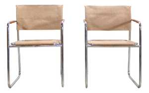 Amiral Chairs in Chrome and Jute by Karin Mobring, 1973, Set of 2