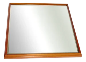 Vintage Cherry Wood Wall Mirror with Sanded Edges, 1970s