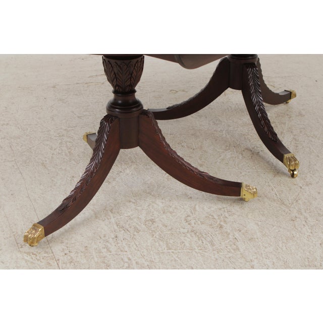 Stickley Mahogany Double Pedestal Dining Table For Sale - Image 11 of 17