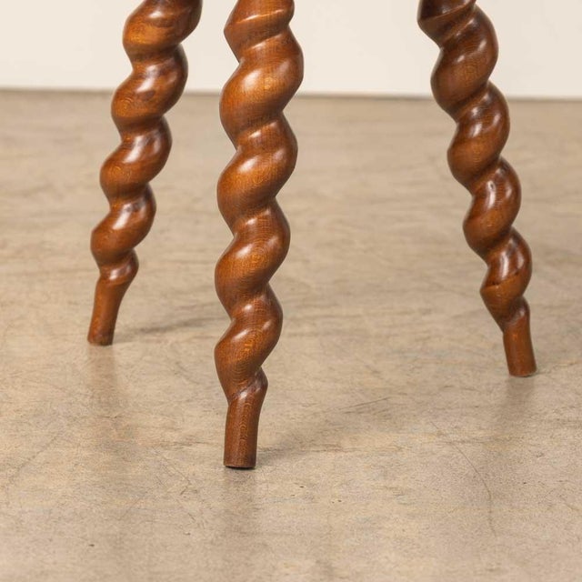 1950s Short French Wood Tripod Stool For Sale - Image 9 of 9