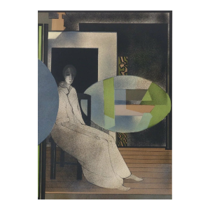 Minaux Original Lithograph 1978 Woman Sitting in a Chair Signed & Numbered