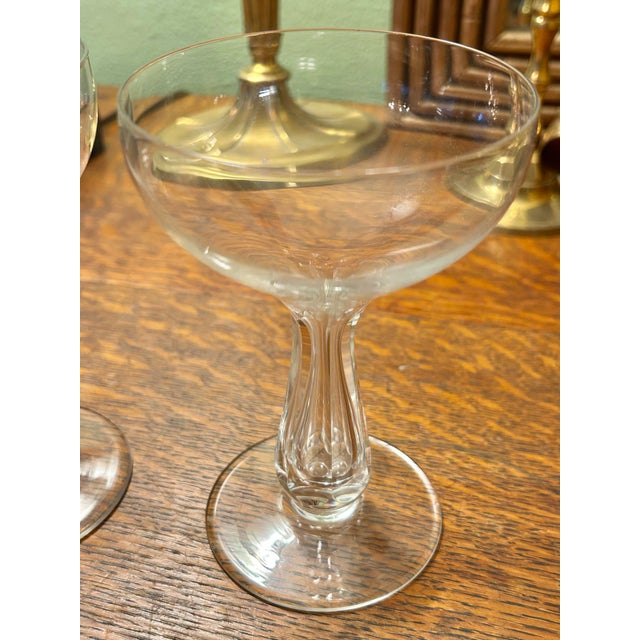 Mid 20th Century Hollow Stem Art Deco Champagne Coupes - A Set of 4 For Sale - Image 4 of 6