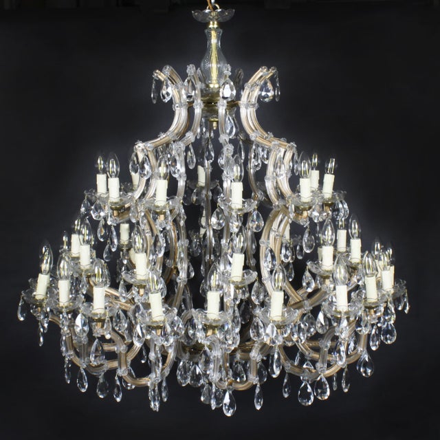 Antique English 41 Light Ballroom Crystal Chandelier, 1920s For Sale - Image 12 of 13
