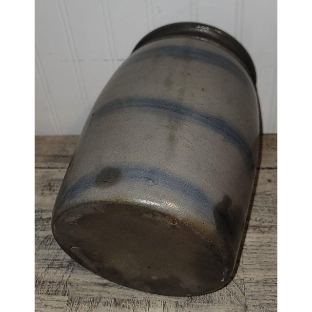 19thc Striped Crock Jar For Sale - Image 4 of 5