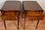 Brown 1920 Pair of English Hepplewhite Mahogany & Satinwood Inlay Pembroke Side Tables / End Tables For Sale - Image 8 of 18