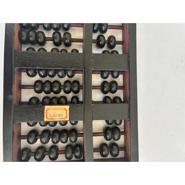 Vintage Wood and Brass Abacus With Black Beads For Sale - Image 9 of 9
