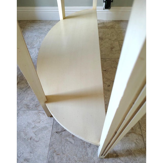 Wood Ethan Allen Gustavian Swedish Demilune Console Table For Sale - Image 7 of 17