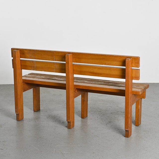Brown Benches by Christian Durupt for La Plagne, 1960s, Set of 2 For Sale - Image 8 of 16