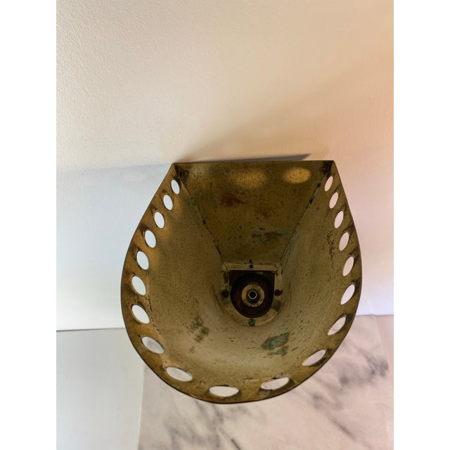 Brass 1950s Gilbert Poillerat French Mid-Century Design Brass Sconce For Sale - Image 8 of 10