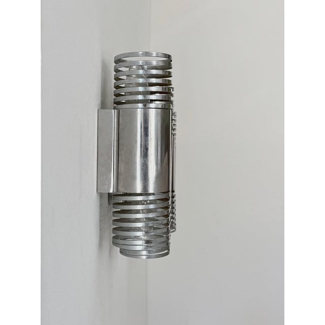 Silver Vintage Double Wall Lights in Chromed Metal, France, 1970, Set of 2 For Sale - Image 8 of 8