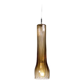 Curve Pendant Light from the Flashlight Collection in Amber For Sale