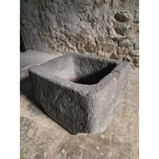 Antique French Volcanic Stone Trough Sink, 1700s For Sale - Image 14 of 18