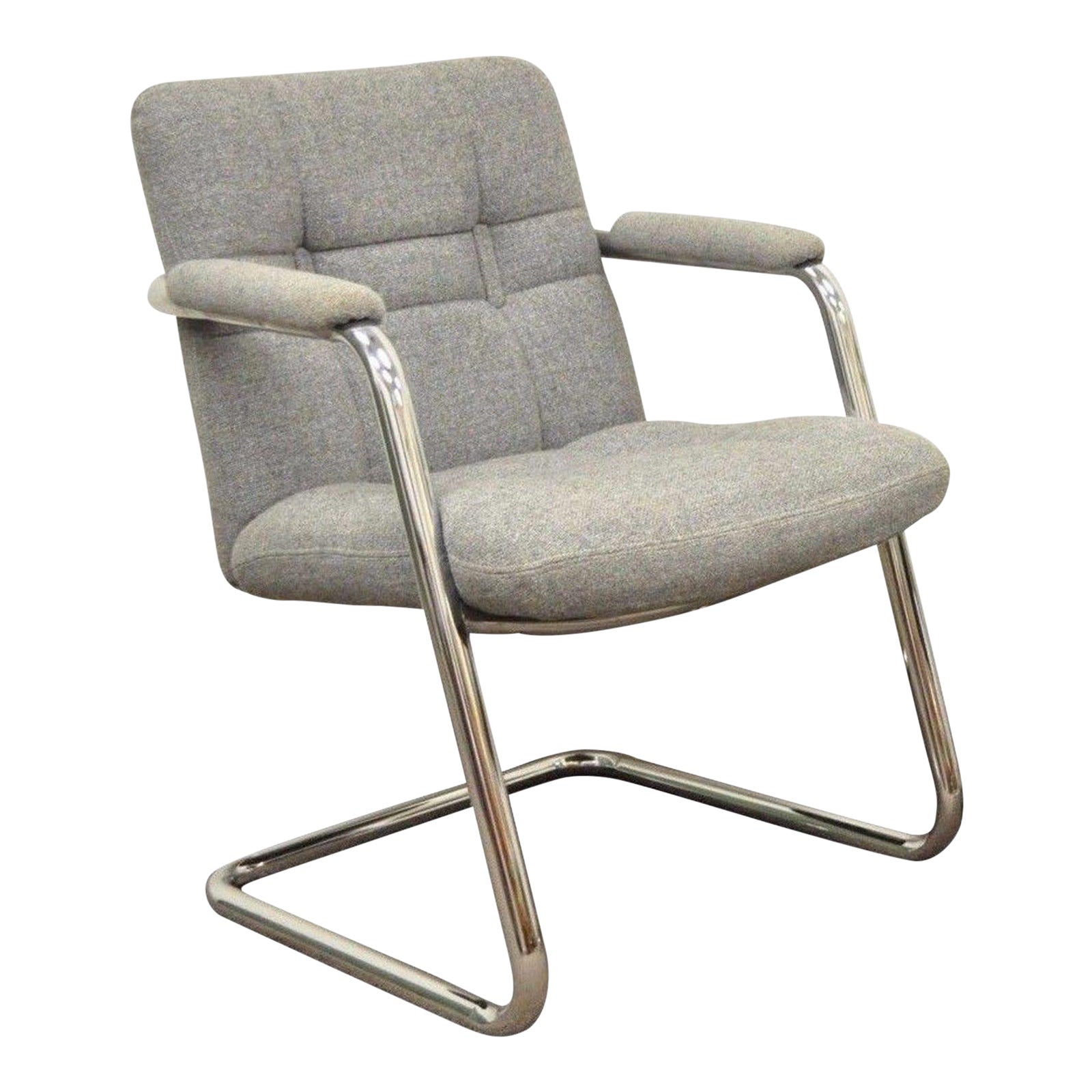 Vintage Chromcraft Mid Century Modern Tubular Chrome Cantilever Lounge Arm Chair Chairish