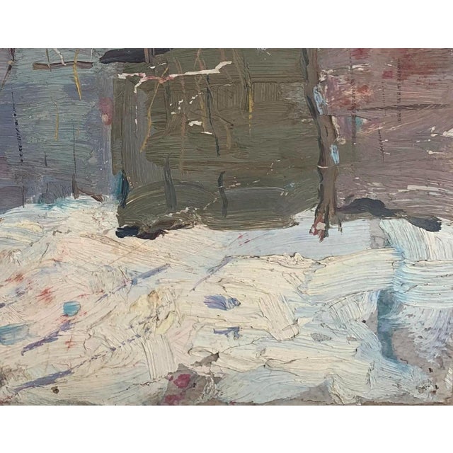 Winter Rural Landscape Painting, Impressionism, Ukrainian Artist (1970s) 23-29 For Sale - Image 6 of 6