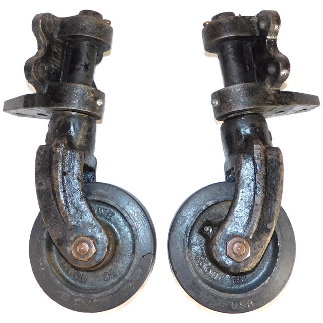 Vintage Howe Scale Company Industrial Oak & Cast Iron Factory/Railroad Cart For Sale - Image 9 of 18