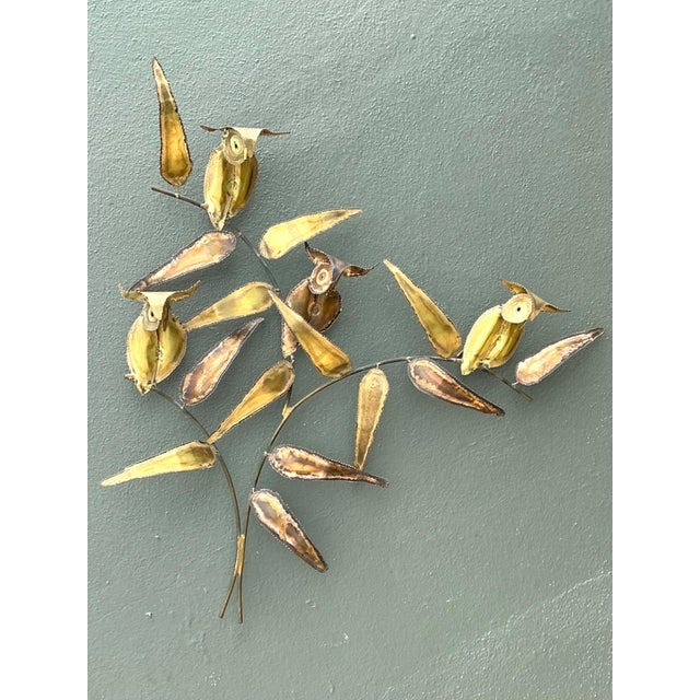 Vintage Brass Owl Wall Sculpture After Curtis Jere For Sale - Image 10 of 16
