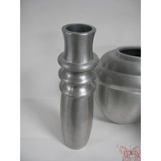 2003 Kilbarry Ireland Marquis by Waterford Pewter Vases - Set of 3 For Sale In Charleston - Image 6 of 13