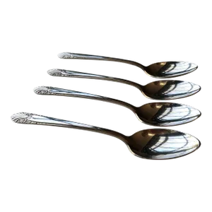 1930's Crown Silver Plated "Radiance" Pattern Tea Spoons- Set of 4