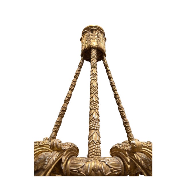 Paul Ferrante Paul Ferrante 18c Style Medici Italian Giltwood Chandelier For Sale - Image 4 of 6
