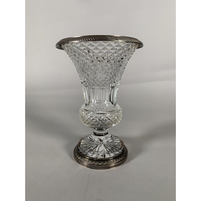Baluster Vase in Cut Crystal and Silvered Bronze, 1830 For Sale - Image 6 of 8