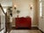 Distressed Brick Red Drawers Doors Sideboard Credenza Console Table For Sale - Image 10 of 18