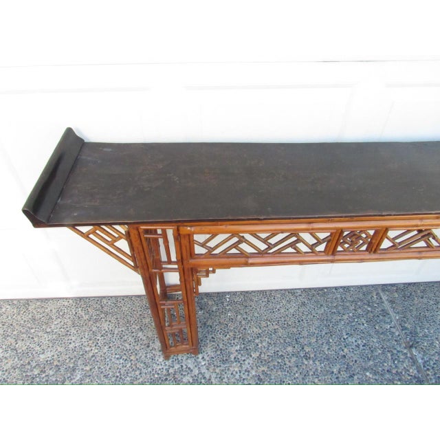 Chinese Bamboo Altar or Console Table For Sale - Image 11 of 18