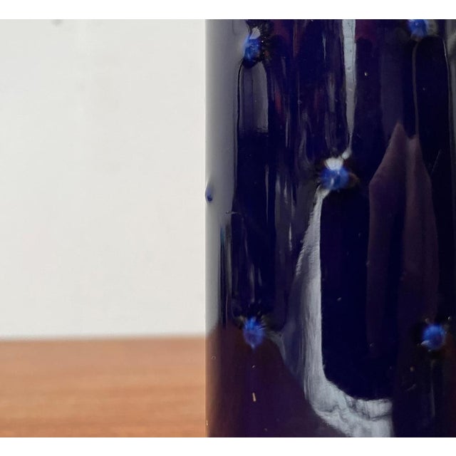 Mid-Century Modern Mid-Century German Cobalt Blue Ceramic Bangkok Series Vase from Melitta, 1960s For Sale - Image 3 of 15