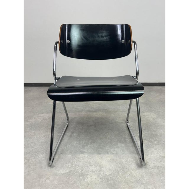 Mid-Century Modern No. 614/3 Dining Chairs attributed to Klaus Franck for Wilkhahn, 1970s, Set of 4 For Sale - Image 6 of 14
