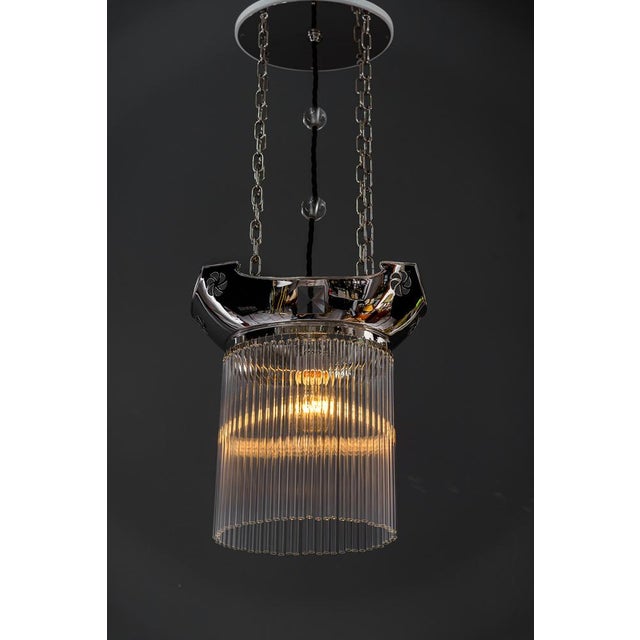 Art Deco Nickel-Plated Pendants with Glass Sticks, 1920s, Set of 3 For Sale - Image 9 of 18
