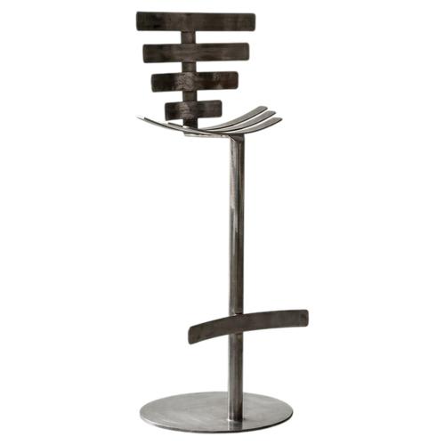 Silver Vertebrae High Bar Stool in Mild Steel by Metalmorphosis Studio For Sale - Image 8 of 8