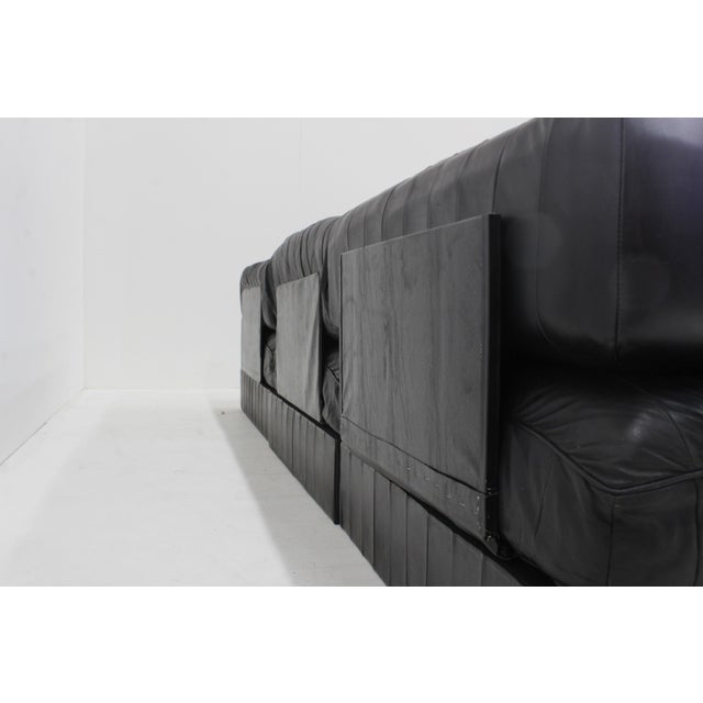 DS 88 Modular Sofa in Black Leather from de Sede, 1970s, Set of 3 For Sale - Image 6 of 15