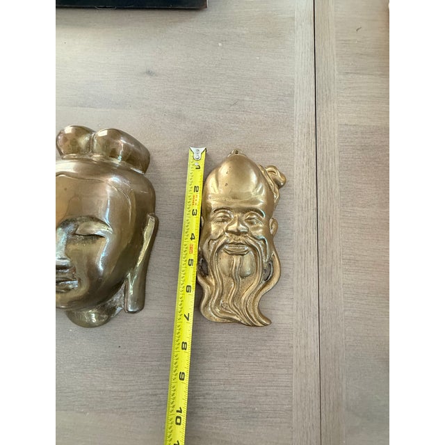 Brass Asian Masks - A Pair For Sale - Image 10 of 10