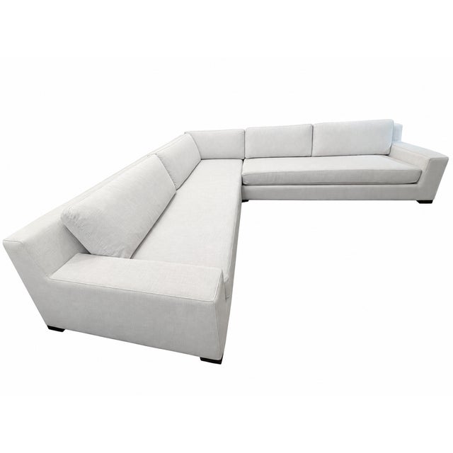 RH Modena Track Arm 2-Piece Sectional Perennials Performance Textured Linen Weave | Mist | Beautiful Staging Condition...