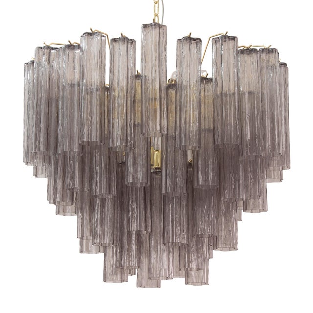 Murano Gray Glass Tronchi Chandelier, 1990s For Sale - Image 11 of 11