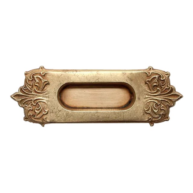 Polished Brass Art Nouveau Sash Lift For Sale