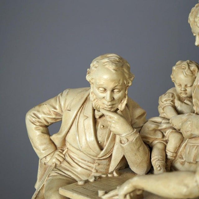 Sculpture Materials Antique John Rogers Sculptural Group "Checkers", 19th Century For Sale - Image 7 of 15