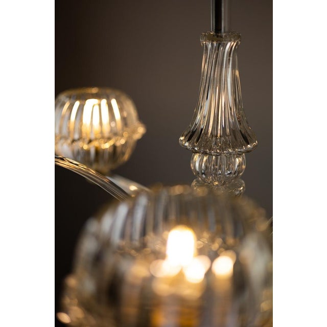 Art Deco Murano Glass Chandelier from Barovier & Toso, 1940s For Sale - Image 6 of 14