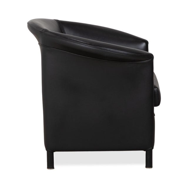Black Leather Aura Armchair by Paolo Piva for Wittmann For Sale - Image 12 of 15