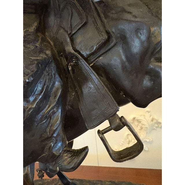 Antique Bronze Cowboy on Bucking Horse Figurine, 1920 For Sale - Image 12 of 13