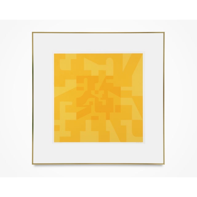 Norman Ives (1923-1978) "Corona" Silkscreen print Numbered 40/175 Signed and dated 1972 Brass frame measures 22.25" x...