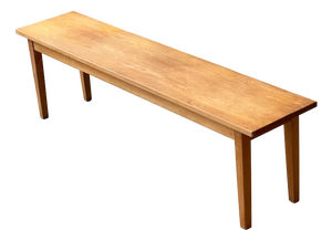 Vintage Wooden Bench with Seat in Beech, 1970s