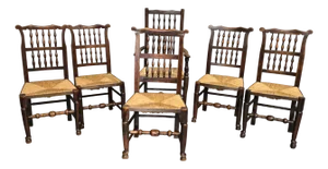 Antique Ladder Back Dining Chairs, 1810, Set of 6