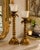 Late 20th Century Vintage Gold Palm Tree Candle Holders With Crystal Prisms – Pair For Sale - Image 5 of 5
