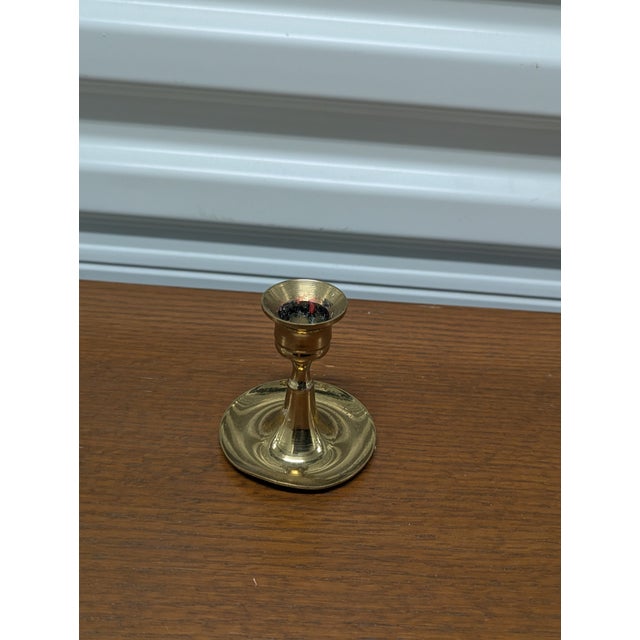 Brass Vintage Brass Candlestick Holders - Set of 4 For Sale - Image 8 of 9