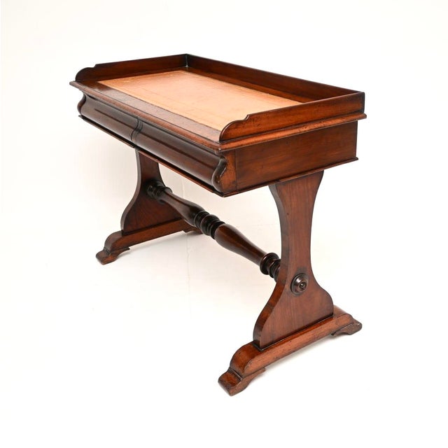Antique William IV Leather Top Writing Table, 1830 For Sale - Image 4 of 11