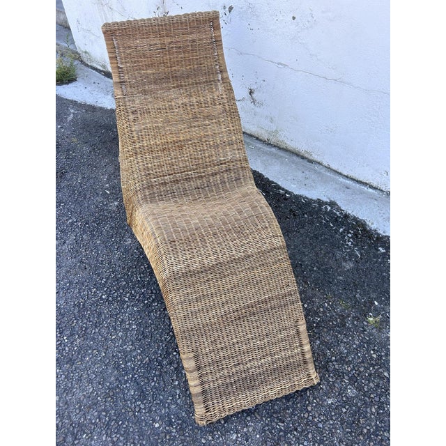 Boho Chic Wicker Chaise Lounge by Carl Öjerstam for Ikea, 1990s For Sale - Image 3 of 16