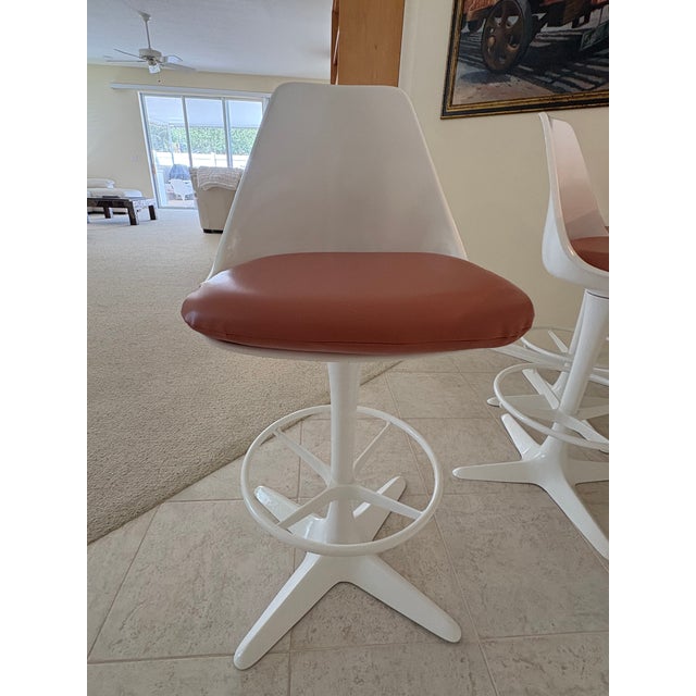 Mid-Century Modern 1960s Maurice Burke Barstools (Set of 3) For Sale - Image 3 of 6